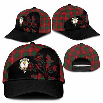 Chisholm Tartan Family Crest Classic Cap Scotland Thistle Floral Flag Style