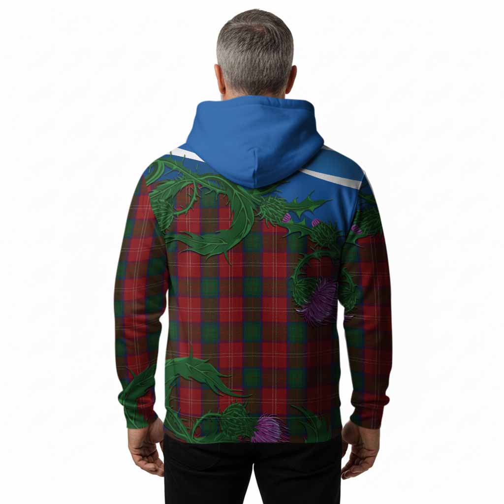 Chisholm Tartan Family Crest Hoodie Thistle in Minimalism
