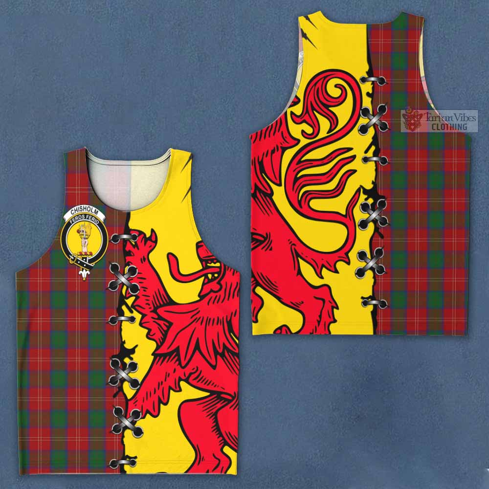 Chisholm Tartan Family Crest Men Tank Top Lion Rampant Honor - Tartan Vibes Clothing