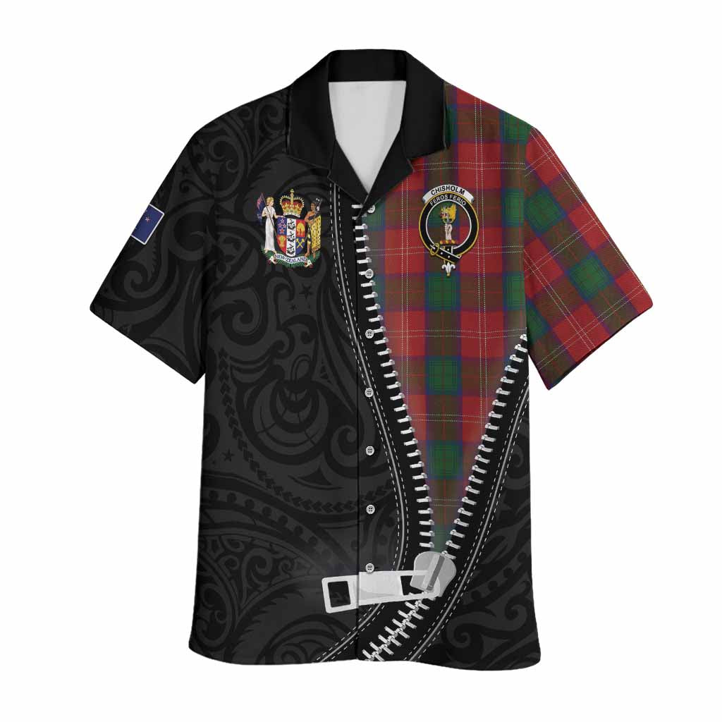 Chisholm Tartan Hawaiian Shirt New Zealand Pattern Unique Zipper Stylized
