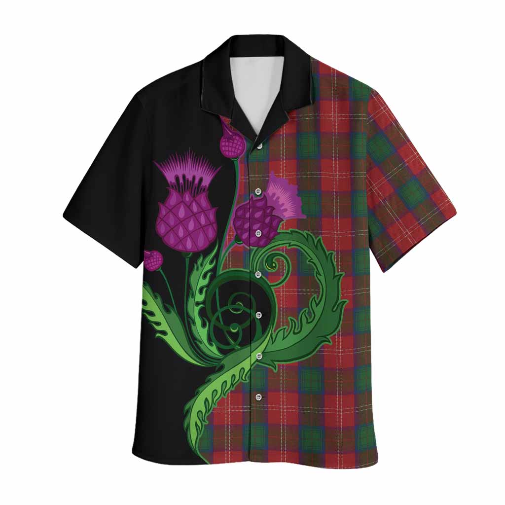 Chisholm Tartan Hawaiian Shirt Traditional Scottish Thistle