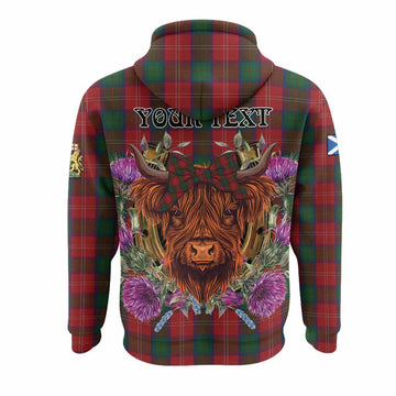Chisholm Tartan Hoodie Scottish Thistle Heilan Coo