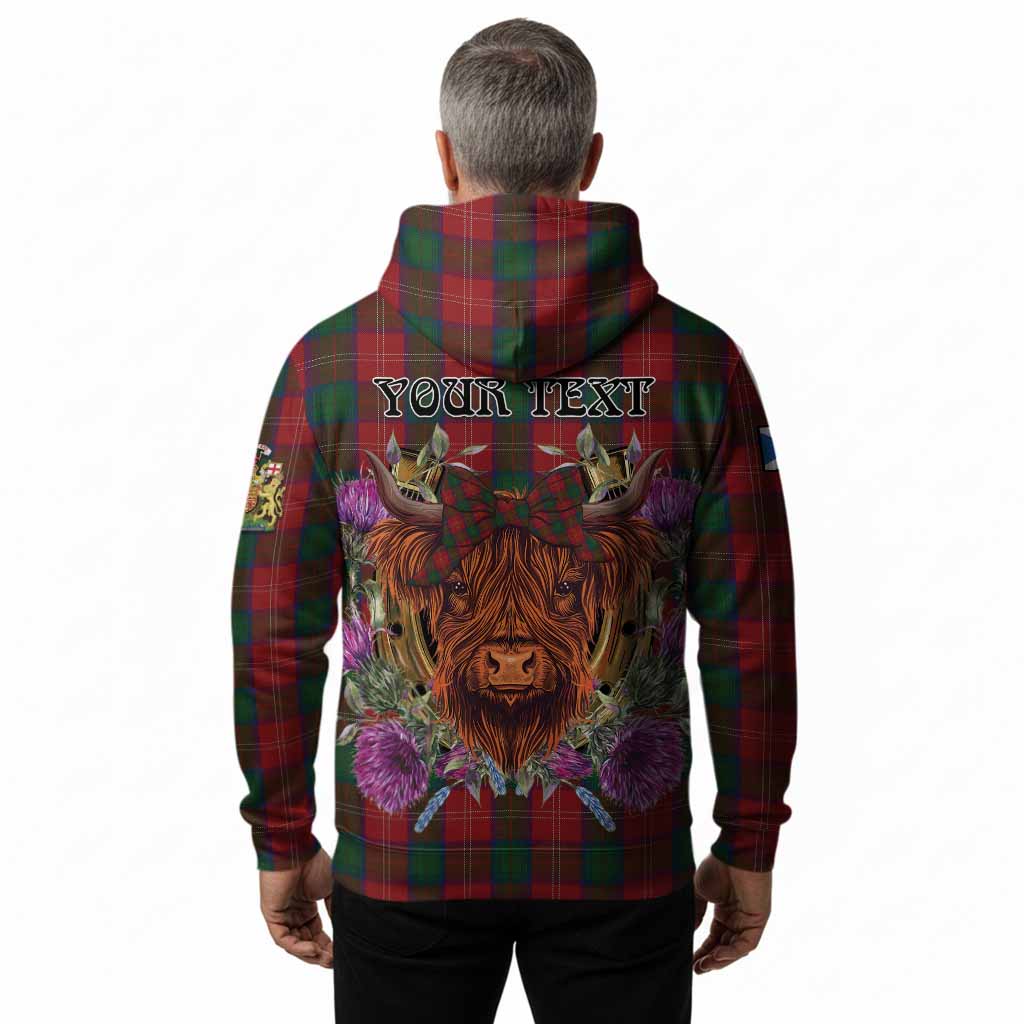 Chisholm Tartan Hoodie Scottish Thistle Heilan Coo