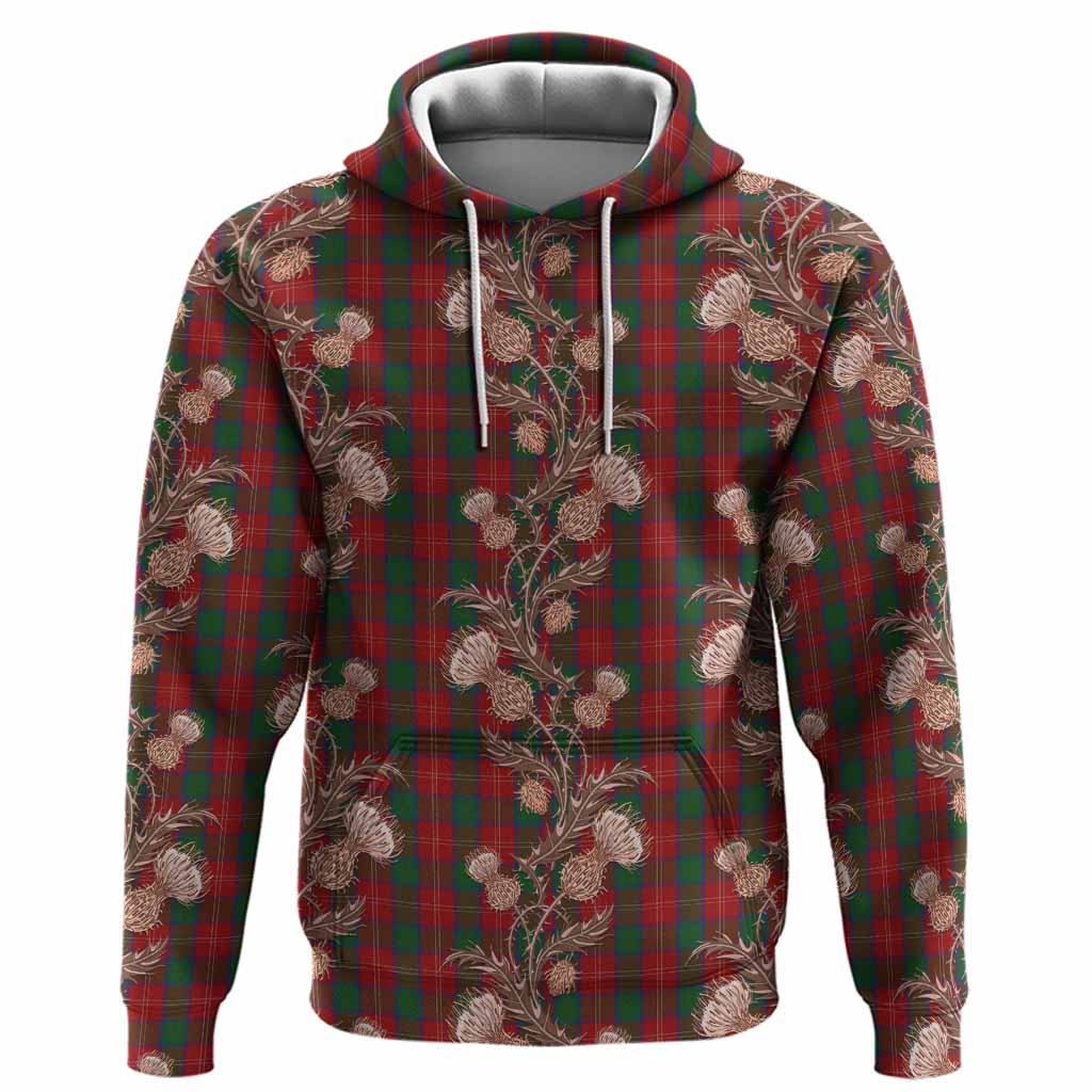 Chisholm Tartan Hoodie Seamless Scottish Thistle Flowers
