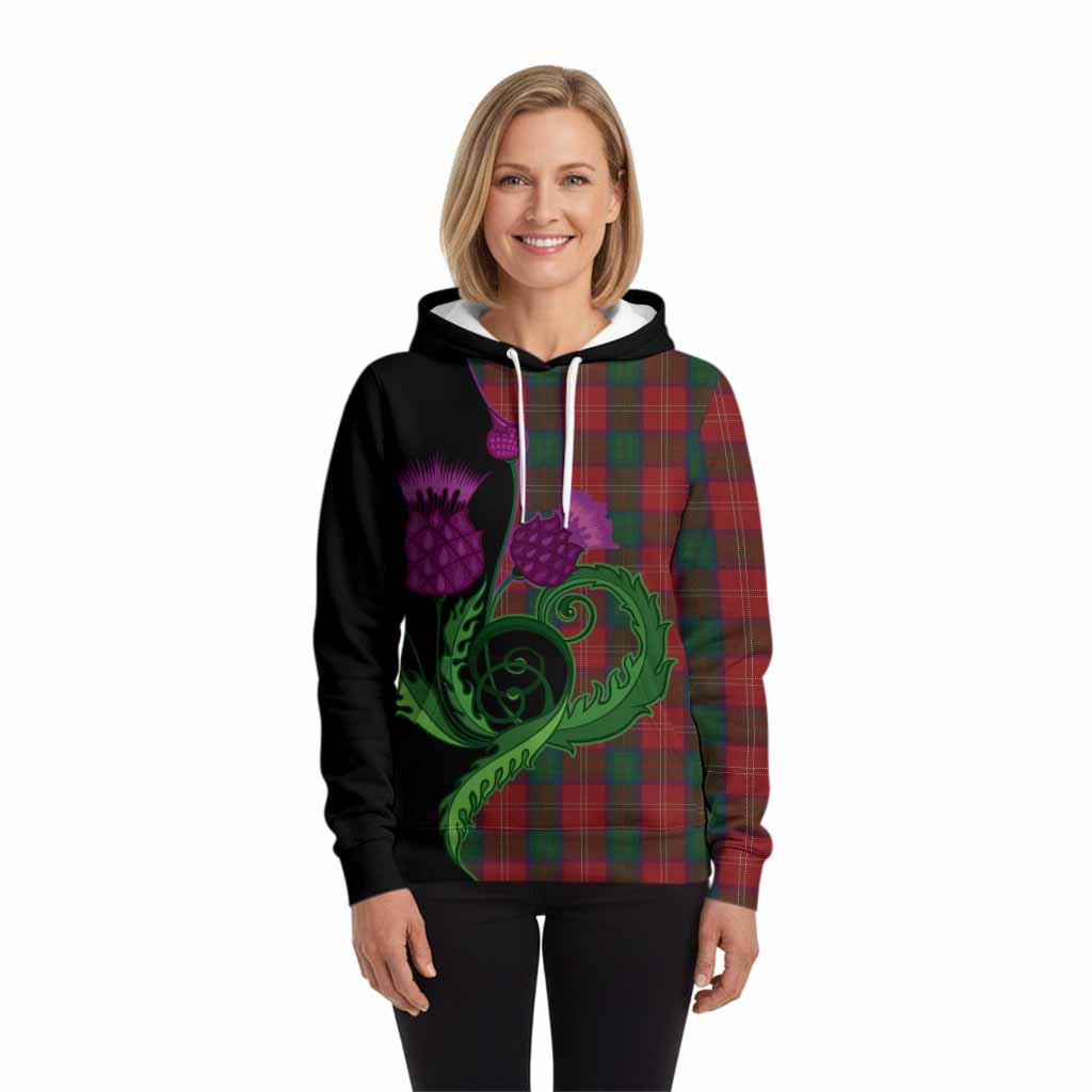 Chisholm Tartan Hoodie Traditional Scottish Thistle
