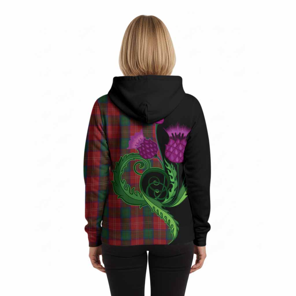 Chisholm Tartan Hoodie Traditional Scottish Thistle