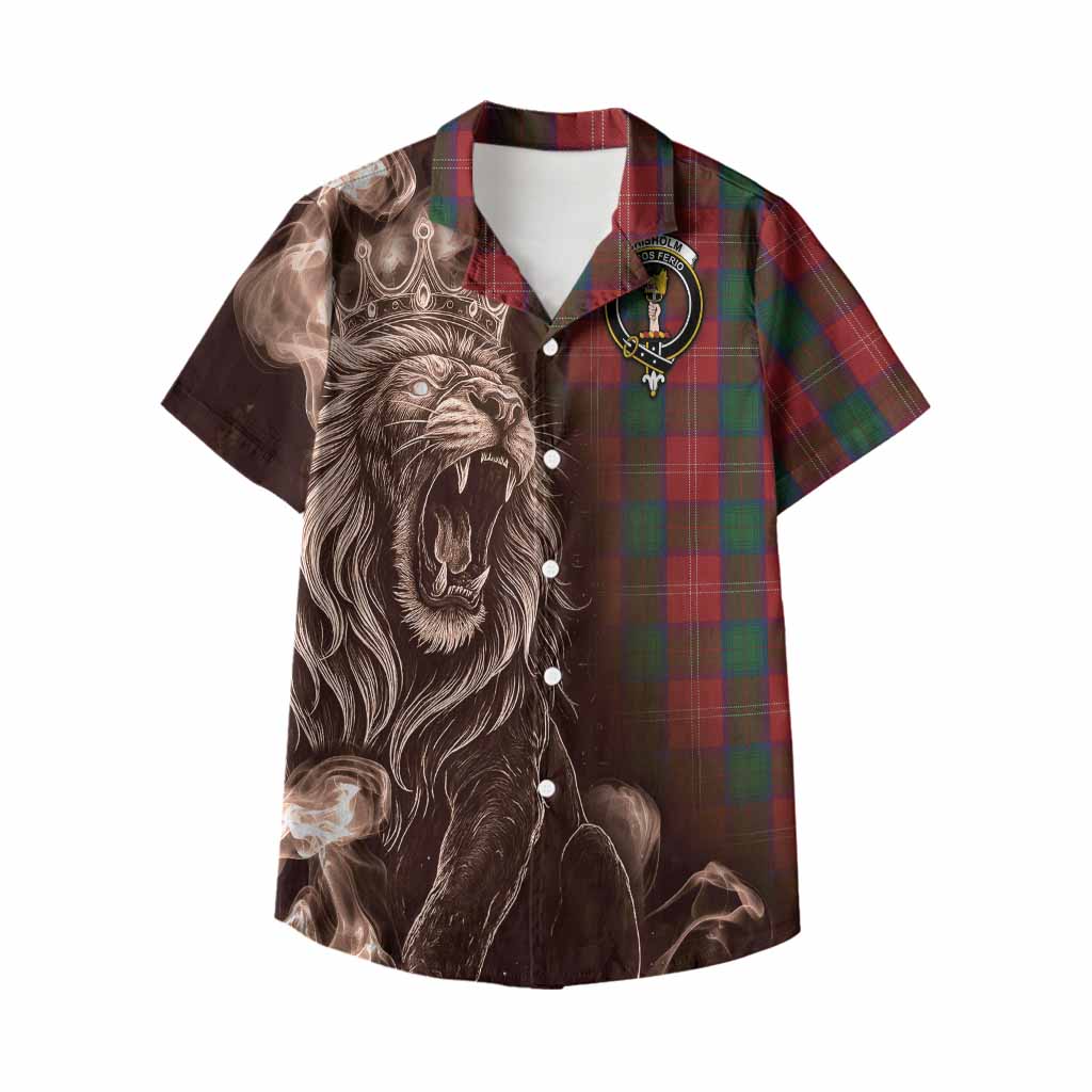 Chisholm Tartan Kid Hawaiian Shirt Roaring Lion Heritage