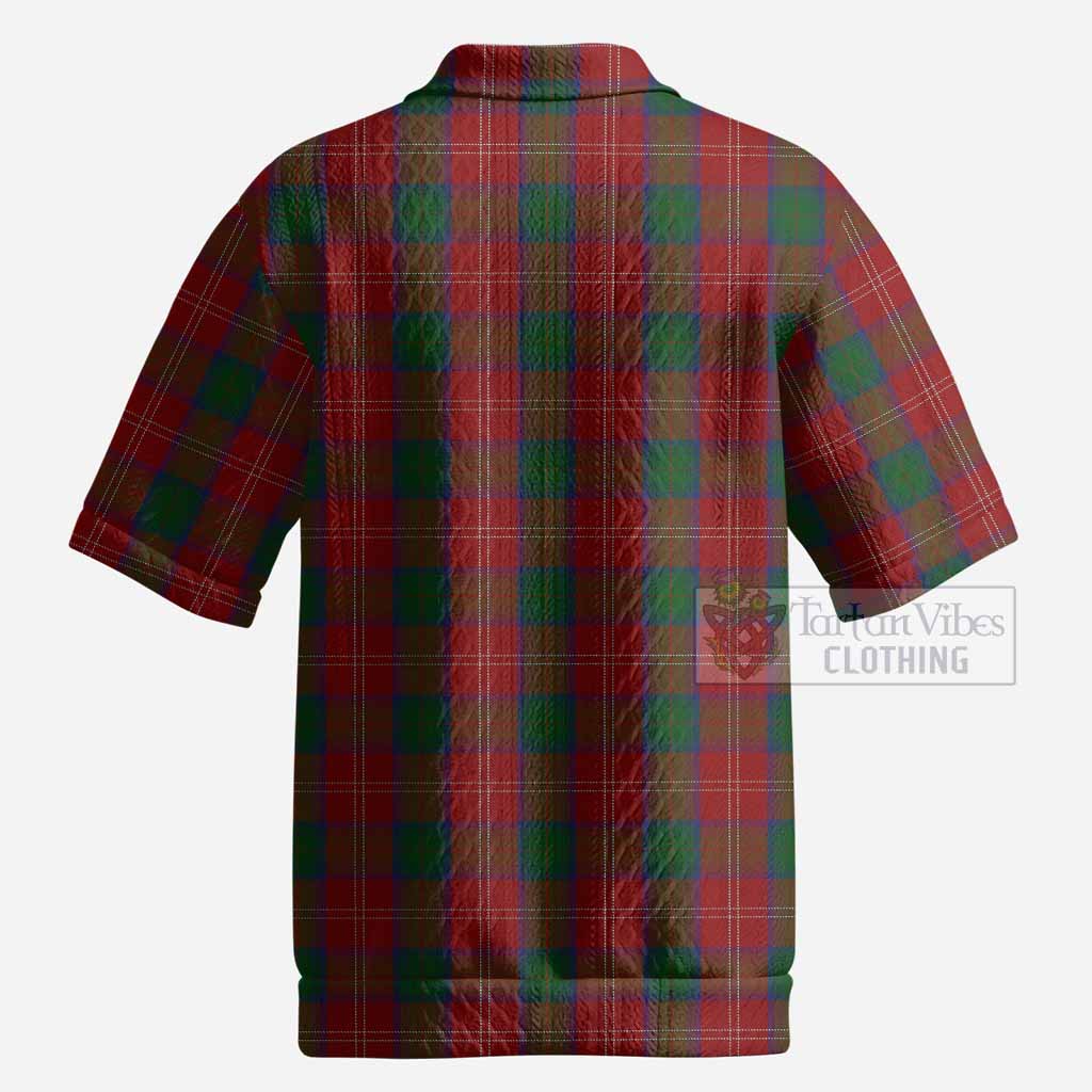 Chisholm Tartan Men’s Polo Sweater Top with Family Crest
