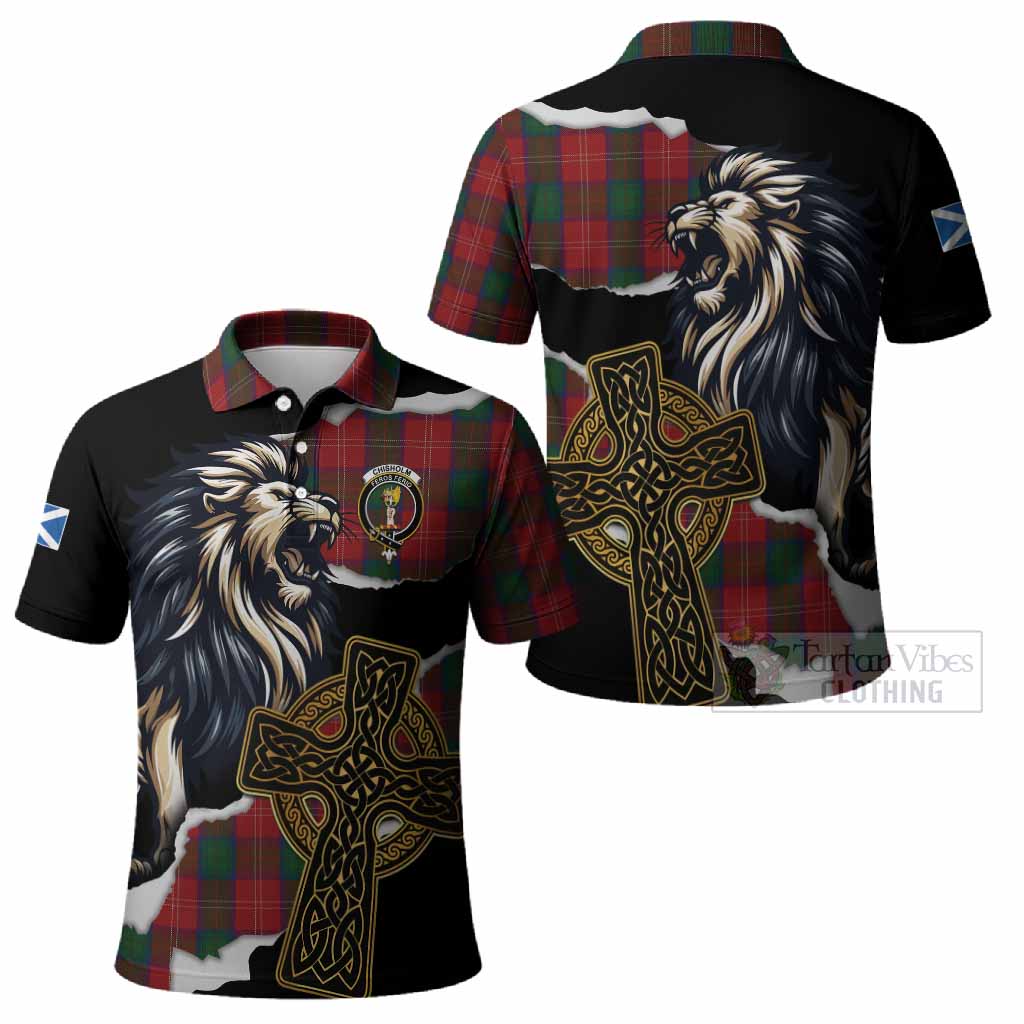 Chisholm Tartan Scottish Polo Shirt Lion Celtic Heritage
