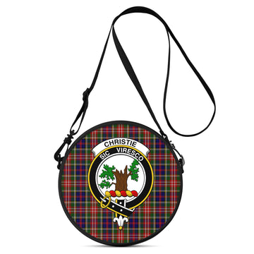 Christie Tartan Round Satchel Bags with Family Crest