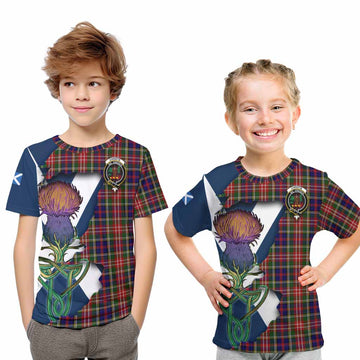 Tartan Vibes Clothing Christie Tartan Family Crest Kid T-Shirt Scottish Thistle Celtic Inspired