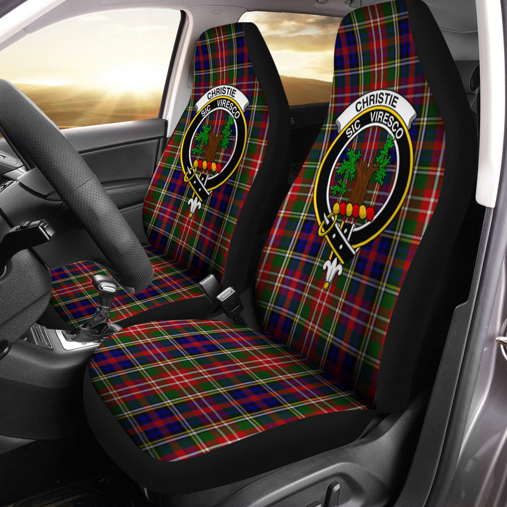 Christie Tartan Car Seat Cover with Family Crest One Size - Tartanvibesclothing