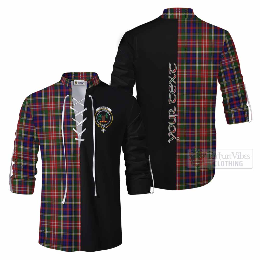 Tartan Vibes Clothing Christie Tartan Ghillie Kilt Shirt with Family Crest and Half Of Me Style