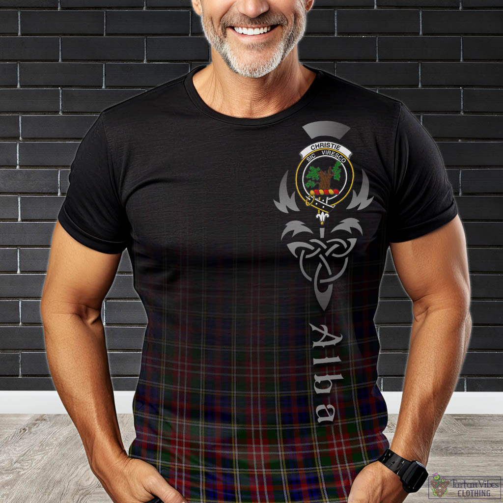 Tartan Vibes Clothing Christie Tartan T-Shirt Featuring Alba Gu Brath Family Crest Celtic Inspired