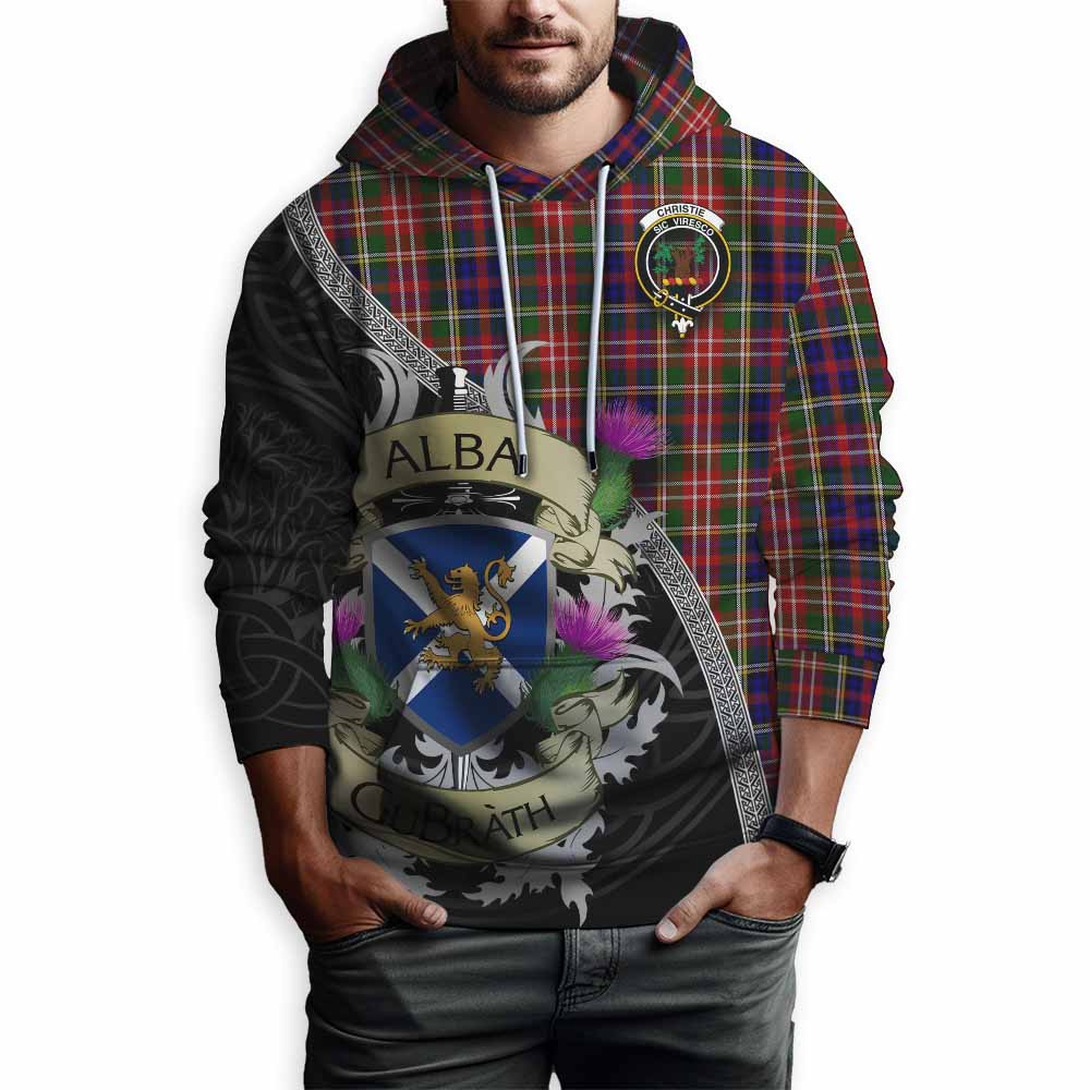Tartan Vibes Clothing Christie Tartan Family Crest Hoodie Lion Rampant Royal Thistle Shield Celtic Inspired