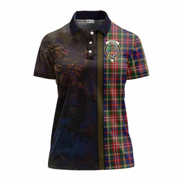 Christie Tartan Family Crest Women's Polo Shirt Alba Gu Brath Be Brave Lion Ancient Style