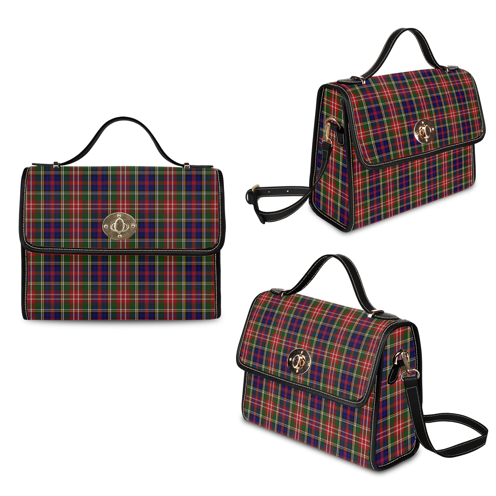 christie-tartan-leather-strap-waterproof-canvas-bag