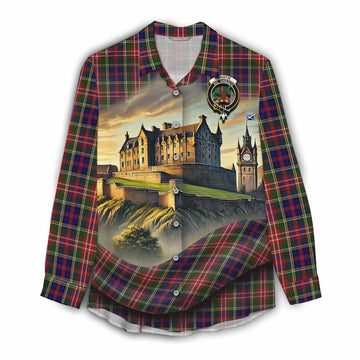 Tartan Vibes Clothing Christie Tartan Family Crest Women's Casual Shirt with Scottish Ancient Castle Style