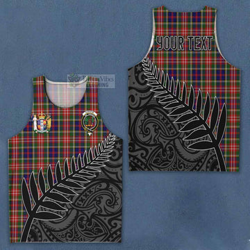 Tartan Vibes Clothing Christie Crest Tartan Men's Tank Top with New Zealand Silver Fern Half Style