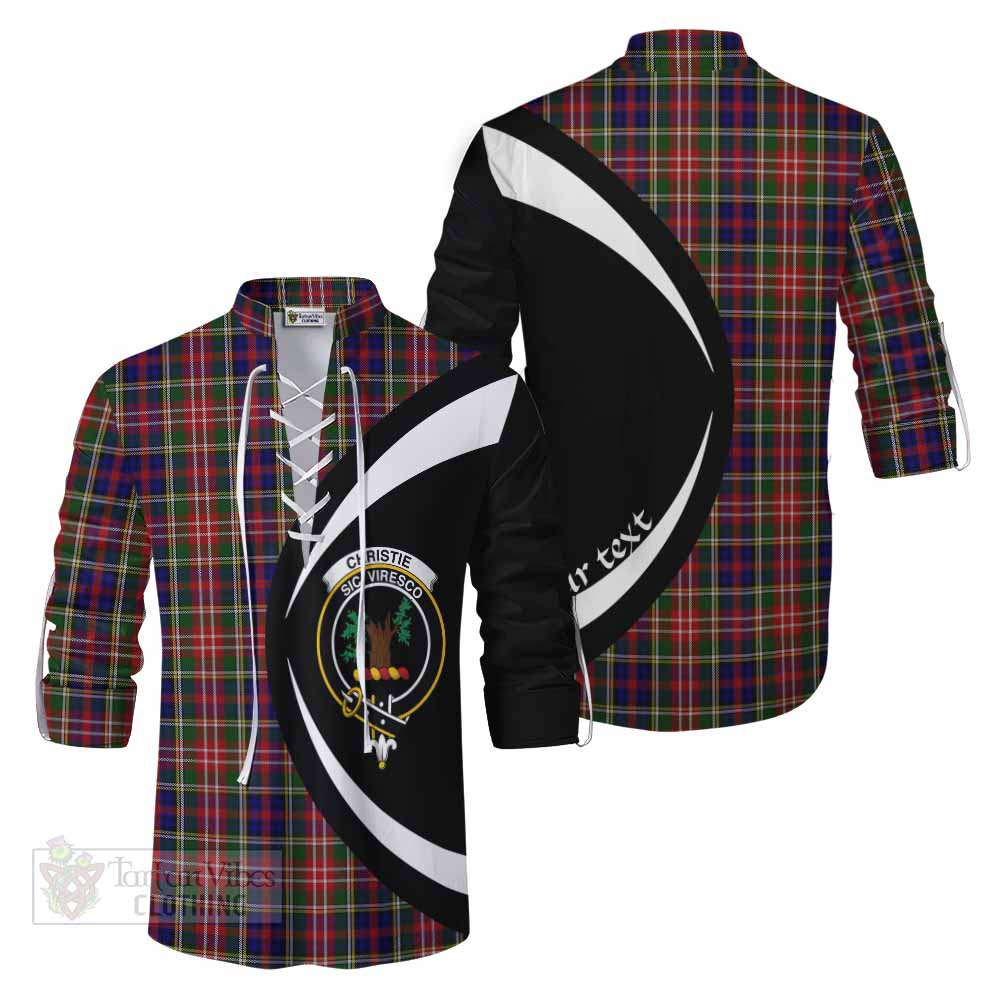 Tartan Vibes Clothing Christie Tartan Ghillie Kilt Shirt with Family Crest Circle Style