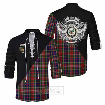Tartan Vibes Clothing Christie Tartan Ghillie Kilt Shirt with Family Crest and Military Logo Style