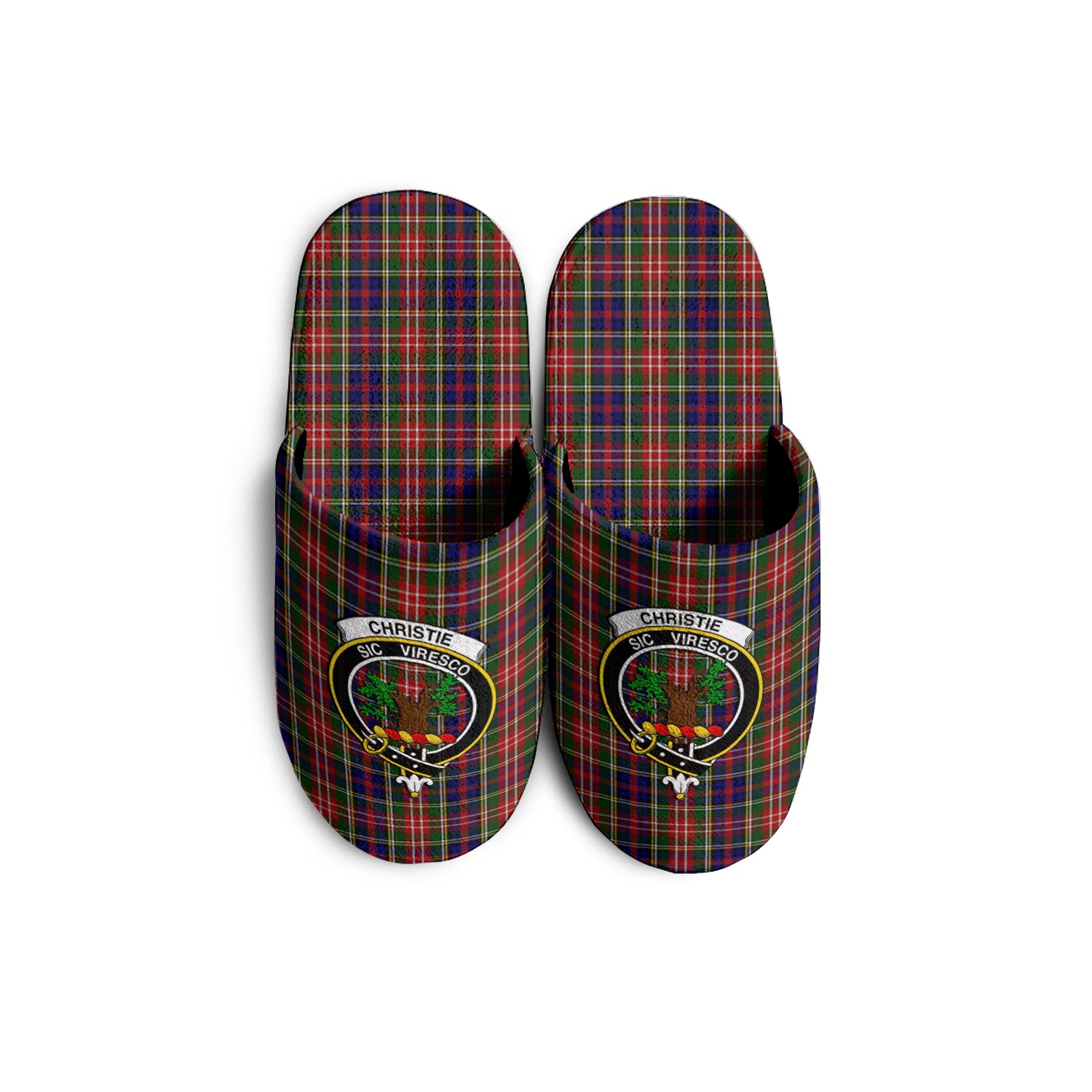 Christie Tartan Home Slippers with Family Crest - Tartanvibesclothing