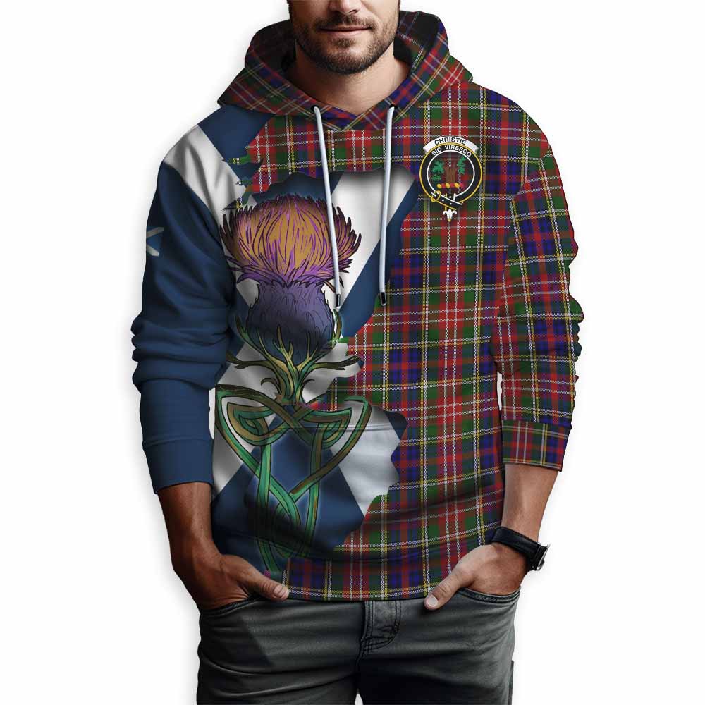 Tartan Vibes Clothing Christie Tartan Family Crest Hoodie Scottish Thistle Celtic Inspired