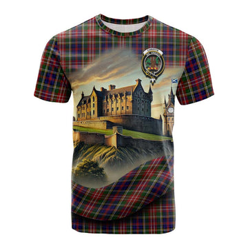 Tartan Vibes Clothing Christie Tartan Family Crest Cotton T-shirt with Scottish Ancient Castle Style