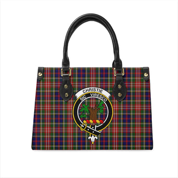 Christie Tartan Leather Bag with Family Crest