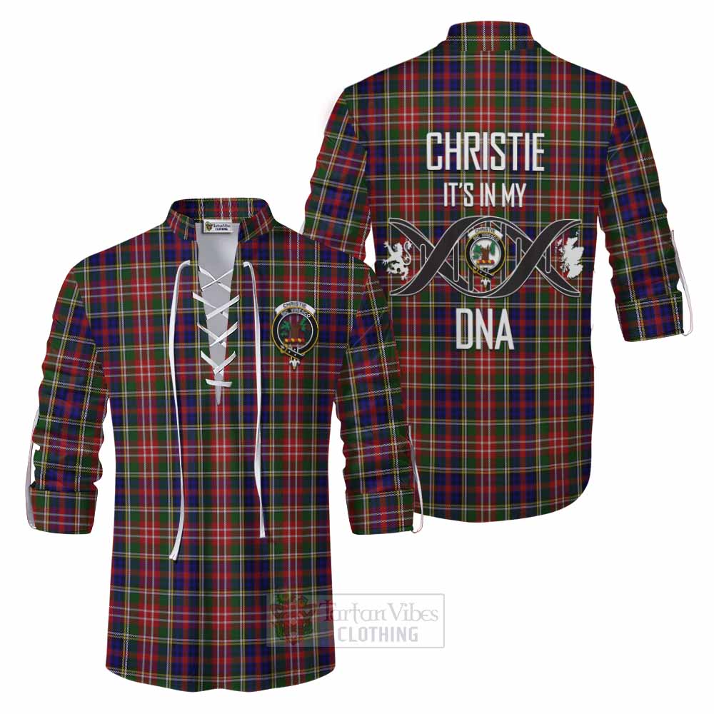 Tartan Vibes Clothing Christie Tartan Ghillie Kilt Shirt with Family Crest DNA In Me Style