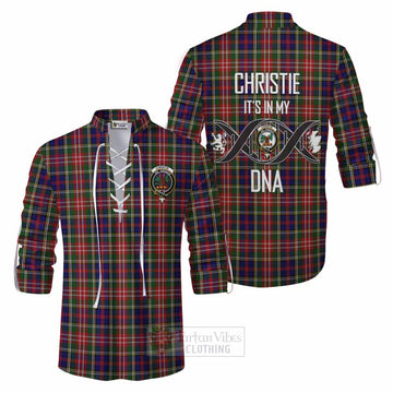 Tartan Vibes Clothing Christie Tartan Ghillie Kilt Shirt with Family Crest DNA In Me Style