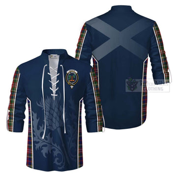 Tartan Vibes Clothing Christie Tartan Ghillie Kilt Shirt with Family Crest and Scottish Thistle Vibes Sport Style
