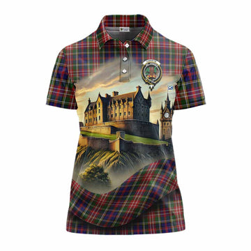 Tartan Vibes Clothing Christie Tartan Family Crest Women's Polo Shirt with Scottish Ancient Castle Stype