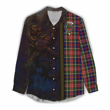 Christie Tartan Family Crest Women's Casual Shirt Alba Gu Brath Be Brave Lion Ancient Style