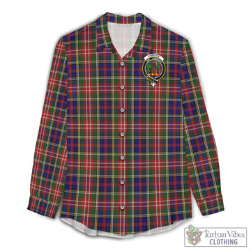Tartan Vibes Clothing Christie Tartan Womens Casual Shirt with Family Crest