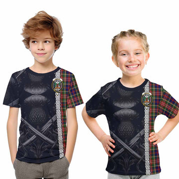 Tartan Vibes Clothing Christie Tartan Kid T-Shirt with Family Crest Cross Sword Thistle Celtic Vibes