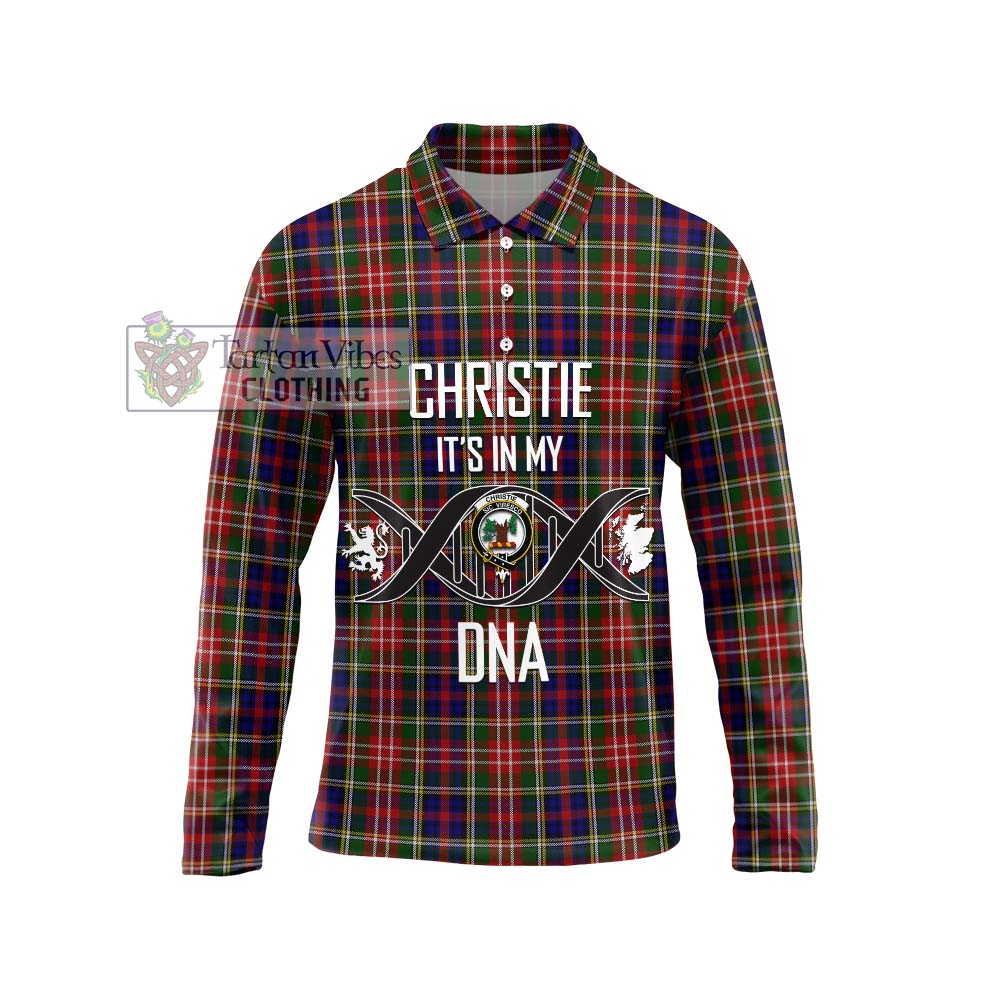 Christie Tartan Long Sleeve Polo Shirt with Family Crest DNA In Me Style Unisex - Tartanvibesclothing Shop