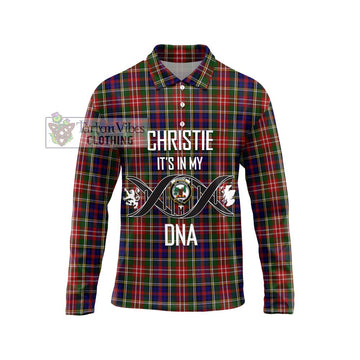 Christie Tartan Long Sleeve Polo Shirt with Family Crest DNA In Me Style Unisex - Tartanvibesclothing Shop
