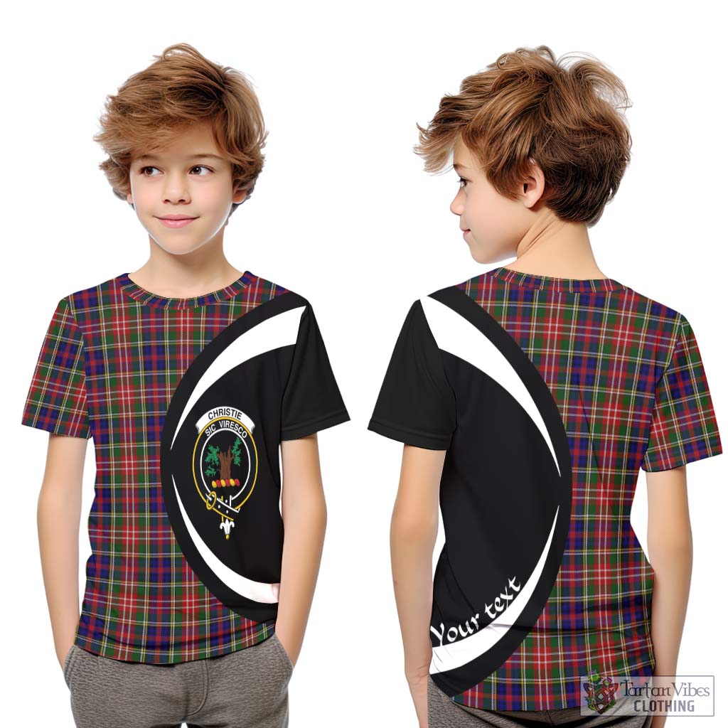 Christie Tartan Kid T-Shirt with Family Crest Circle Style Youth XL Size14 - Tartan Vibes Clothing