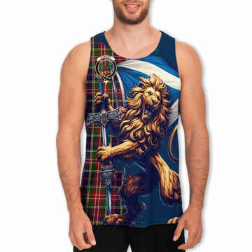 Tartan Vibes Clothing Christie Tartan Family Crest Men's Tank Top with Scottish Majestic Lion