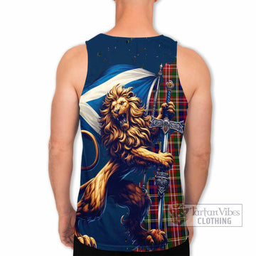 Tartan Vibes Clothing Christie Tartan Family Crest Men's Tank Top with Scottish Majestic Lion