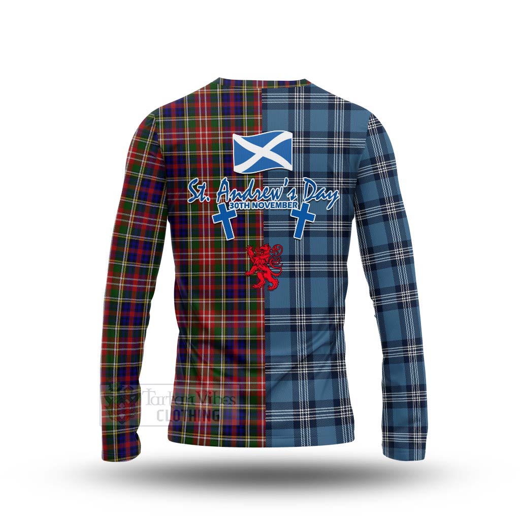 Tartan Vibes Clothing Christie Tartan Long Sleeve T-Shirt Happy St. Andrew's Day Half Tartan Style