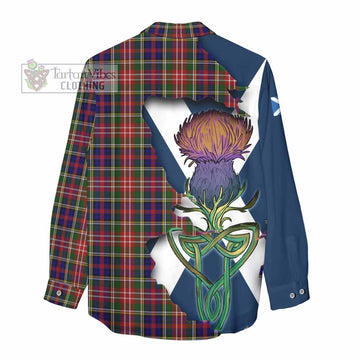 Tartan Vibes Clothing Christie Tartan Family Crest Women's Casual Shirt Scottish Thistle Celtic Inspired