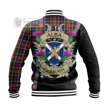 Christie Tartan Family Crest Baseball Jacket Lion Rampant Royal Thistle Shield Celtic Inspired