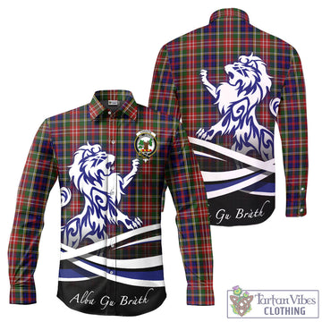 Christie Tartan Long Sleeve Button Up Shirt with Alba Gu Brath Regal Lion Emblem