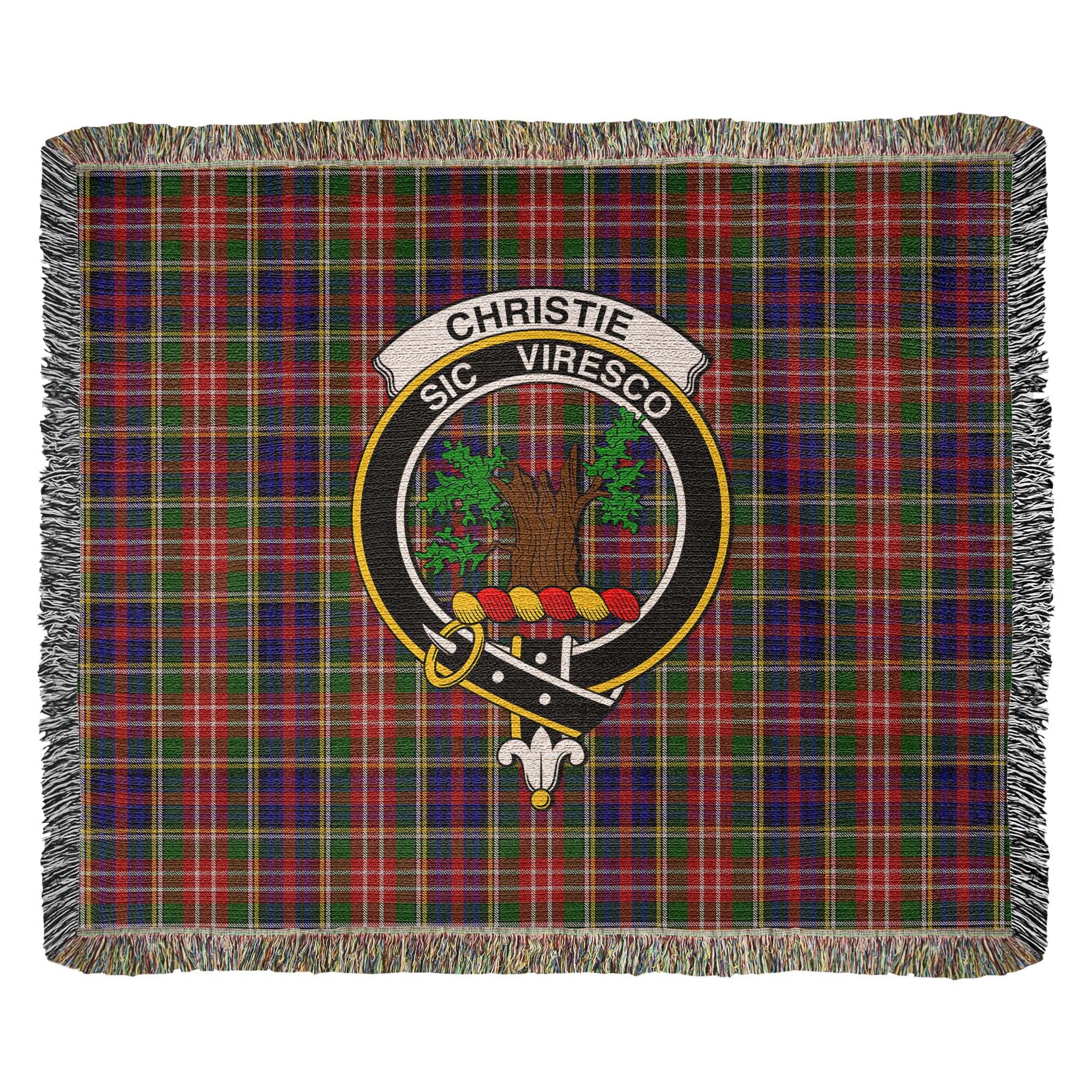 Tartan Vibes Clothing Christie Tartan Woven Blanket with Family Crest