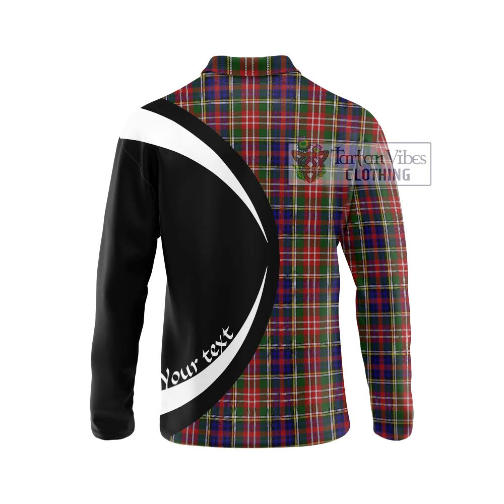 Christie Tartan Long Sleeve Polo Shirt with Family Crest Circle Style - Tartan Vibes Clothing