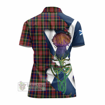 Tartan Vibes Clothing Christie Tartan Family Crest Women's Polo Shirt Scottish Thistle Celtic Inspired