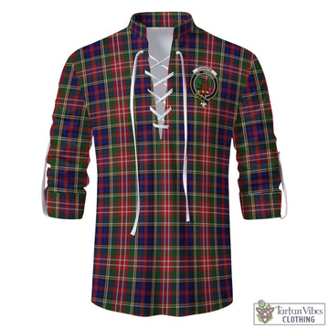 Tartan Vibes Clothing Christie Tartan Men's Scottish Traditional Jacobite Ghillie Kilt Shirt with Family Crest