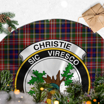 Christie Tartan Christmas Tree Skirt with Family Crest